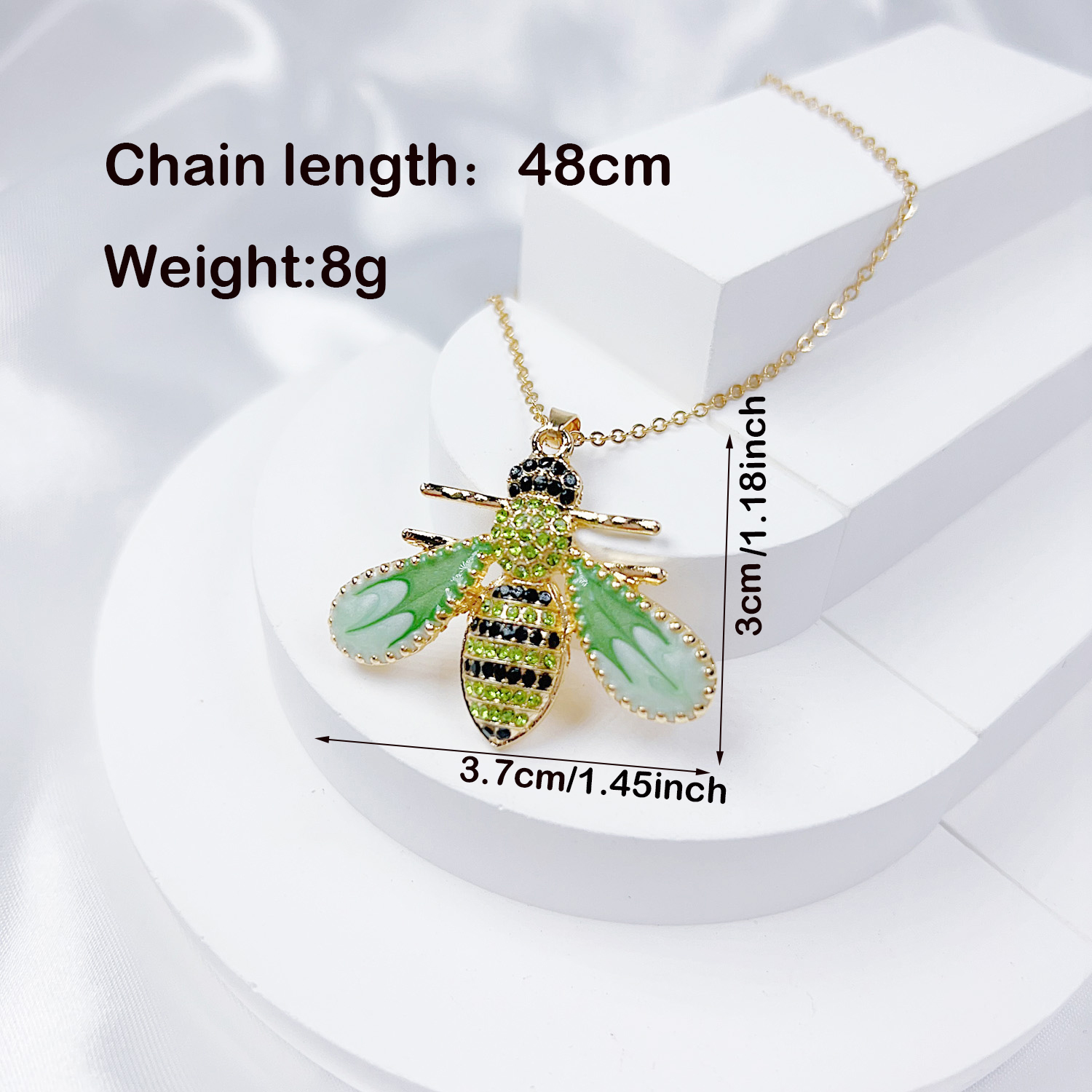 Copper Classic Style Shiny Painted Three-dimensional Inlay Bee Scorpion Butterfly Artificial Crystal Pendant Necklace display picture 2