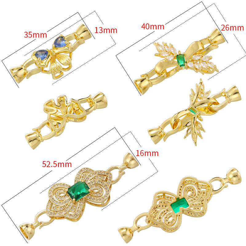 1 Piece Copper Zircon 18K Gold Plated Bow Knot Jewelry Buckle display picture 9