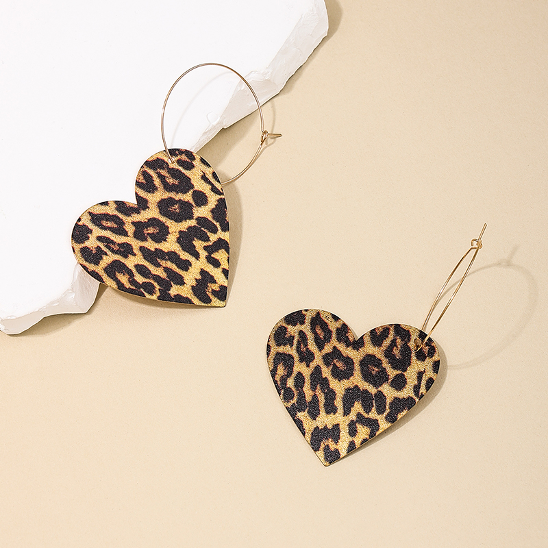 1 Piece Simple Style Classic Style Heart Shape Mushroom Printing Alloy Drop Earrings display picture 4