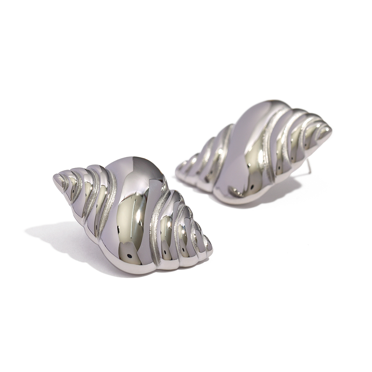 1 Pair Simple Style Classic Style Conch Plating 316 Stainless Steel  Ear Studs display picture 6