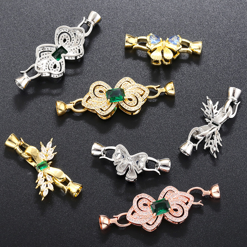 1 Piece Copper Zircon 18K Gold Plated Bow Knot Jewelry Buckle display picture 10