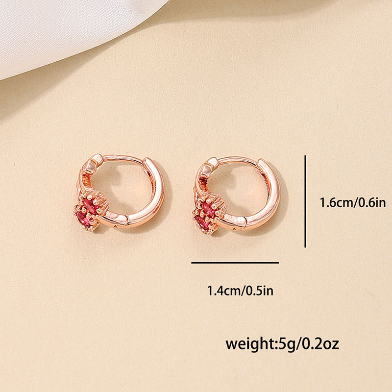 1 Piece Simple Style Classic Style Fruit Inlay Copper Rhinestones Earrings display picture 2