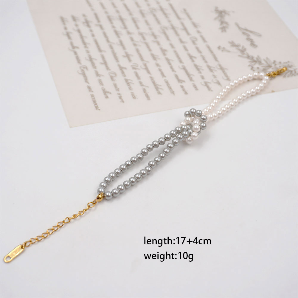 304 Stainless Steel Imitation Pearl Titanium Steel Gold Plated Vintage Style Handmade Geometric Necklace display picture 6