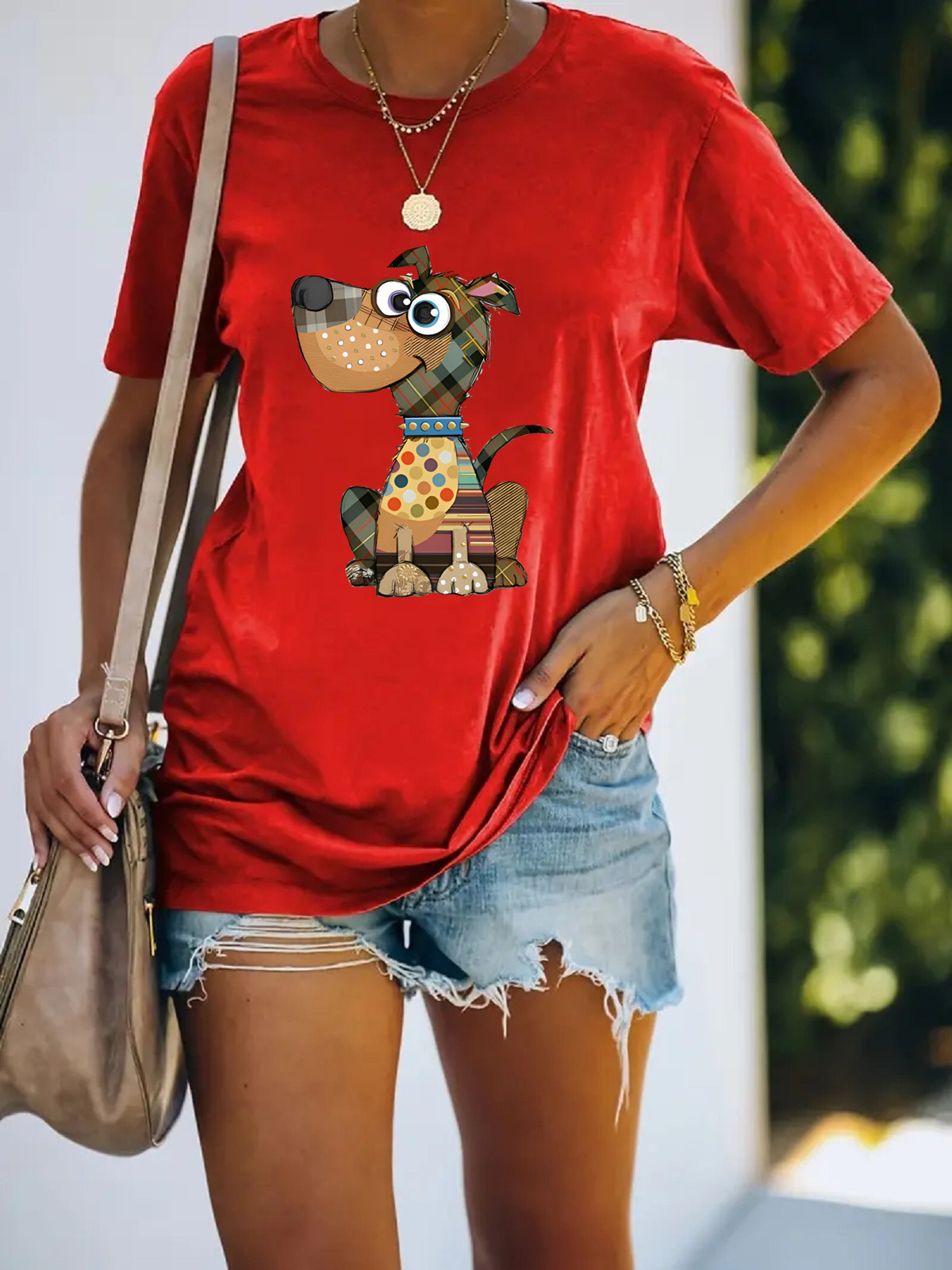 Women's T-shirt Short Sleeve T-Shirts Simple Style Dog display picture 6
