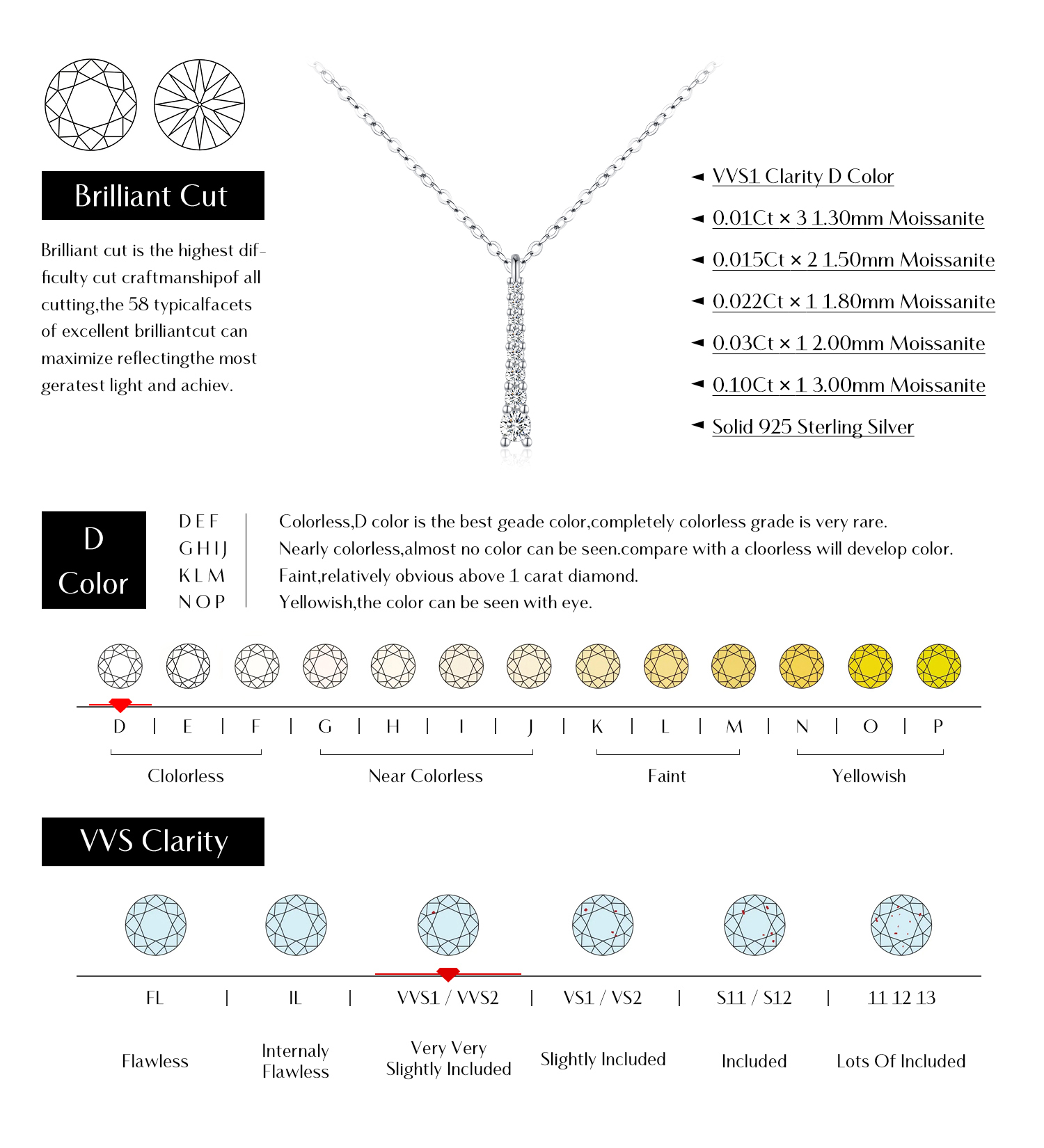 Sterling Silver Silver Plated Elegant Simple Style Plating Inlay Water Droplets Moissanite Pendant Necklace display picture 4