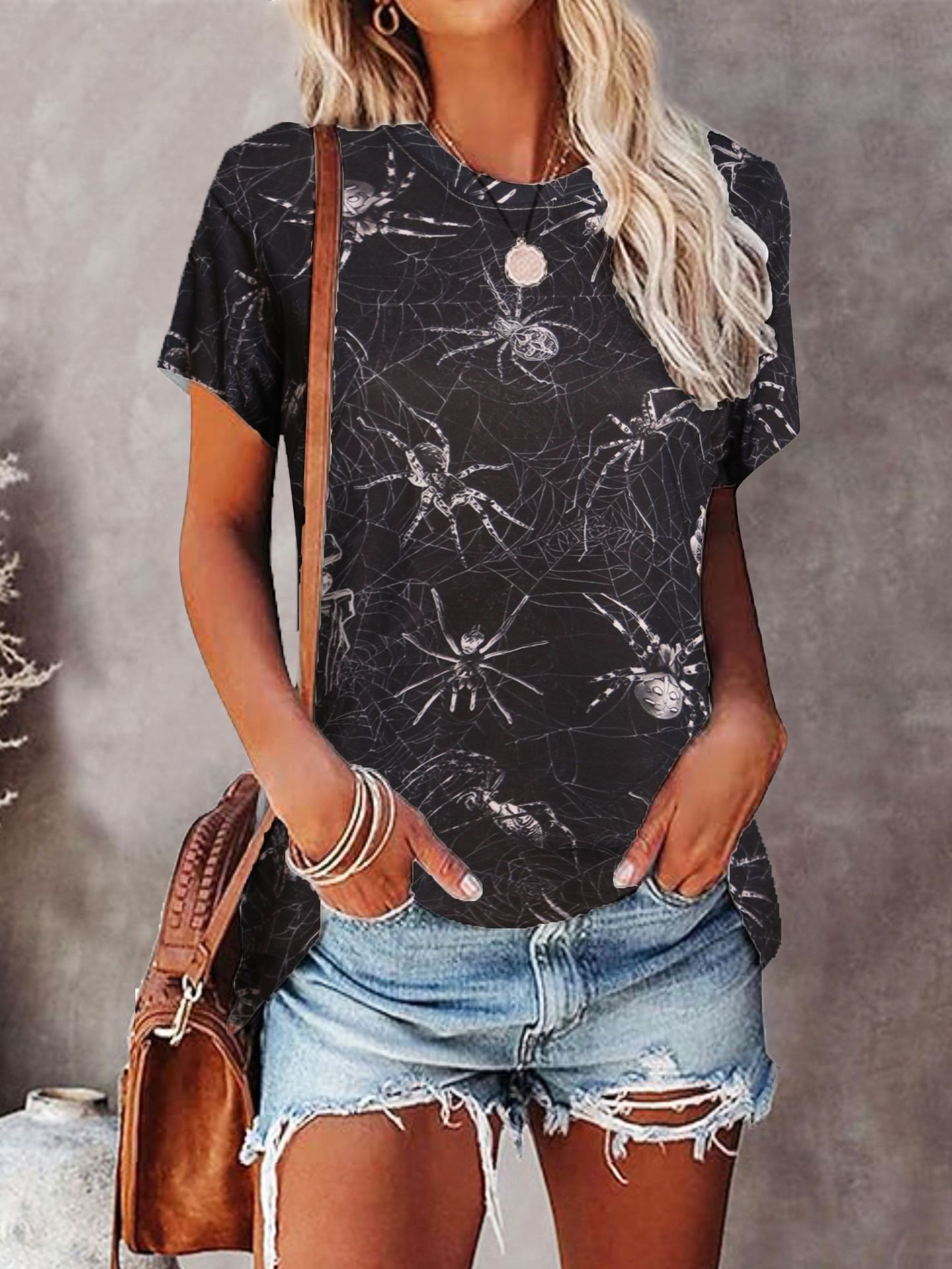 Women's T-shirt Short Sleeve T-Shirts Simple Style Spider display picture 3