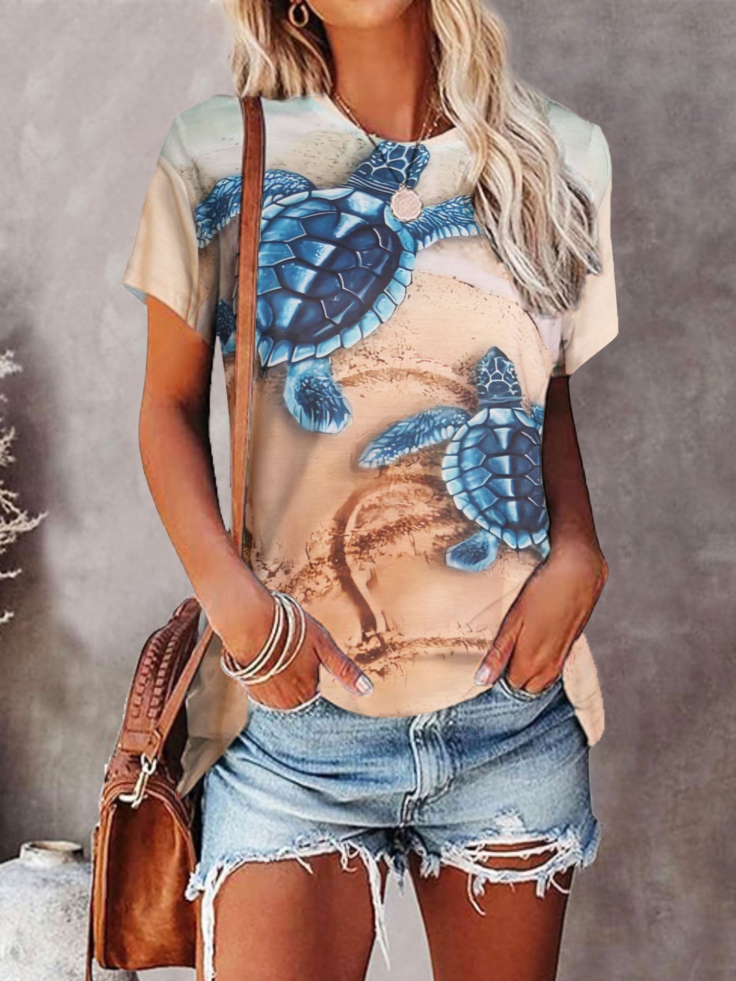 Women's T-shirt Short Sleeve T-Shirts Vacation Tortoise display picture 1