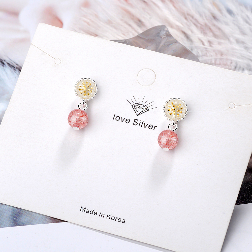 1 Pair Sweet Flower Copper Drop Earrings display picture 3