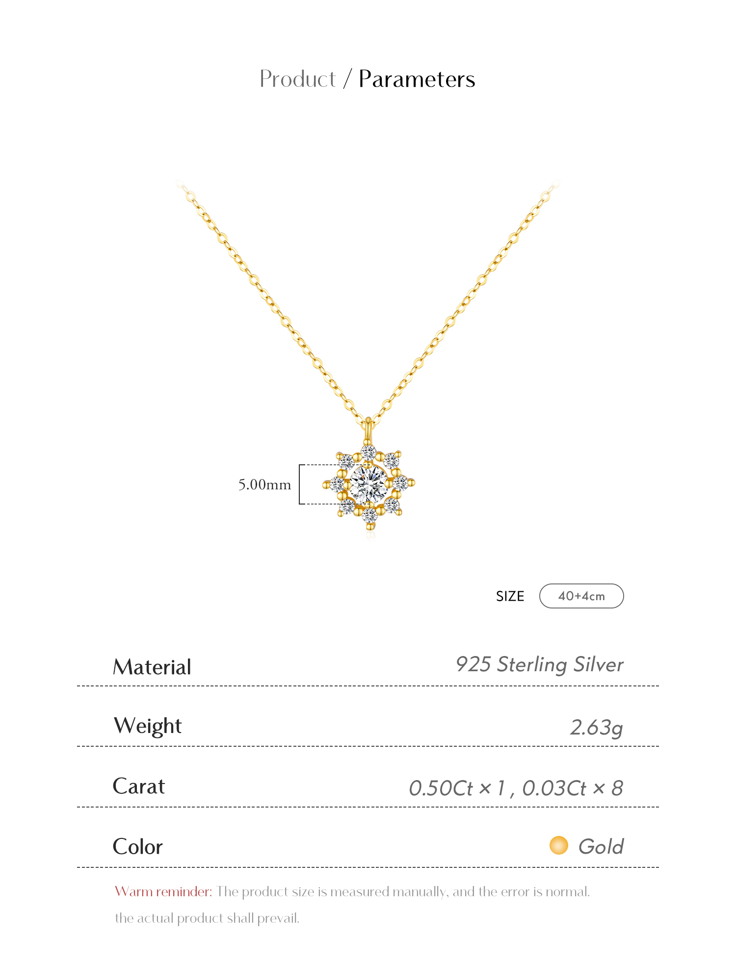 Sterling Silver 14K Gold Plated Elegant Simple Style Plating Inlay Snowflake Moissanite Pendant Necklace display picture 9