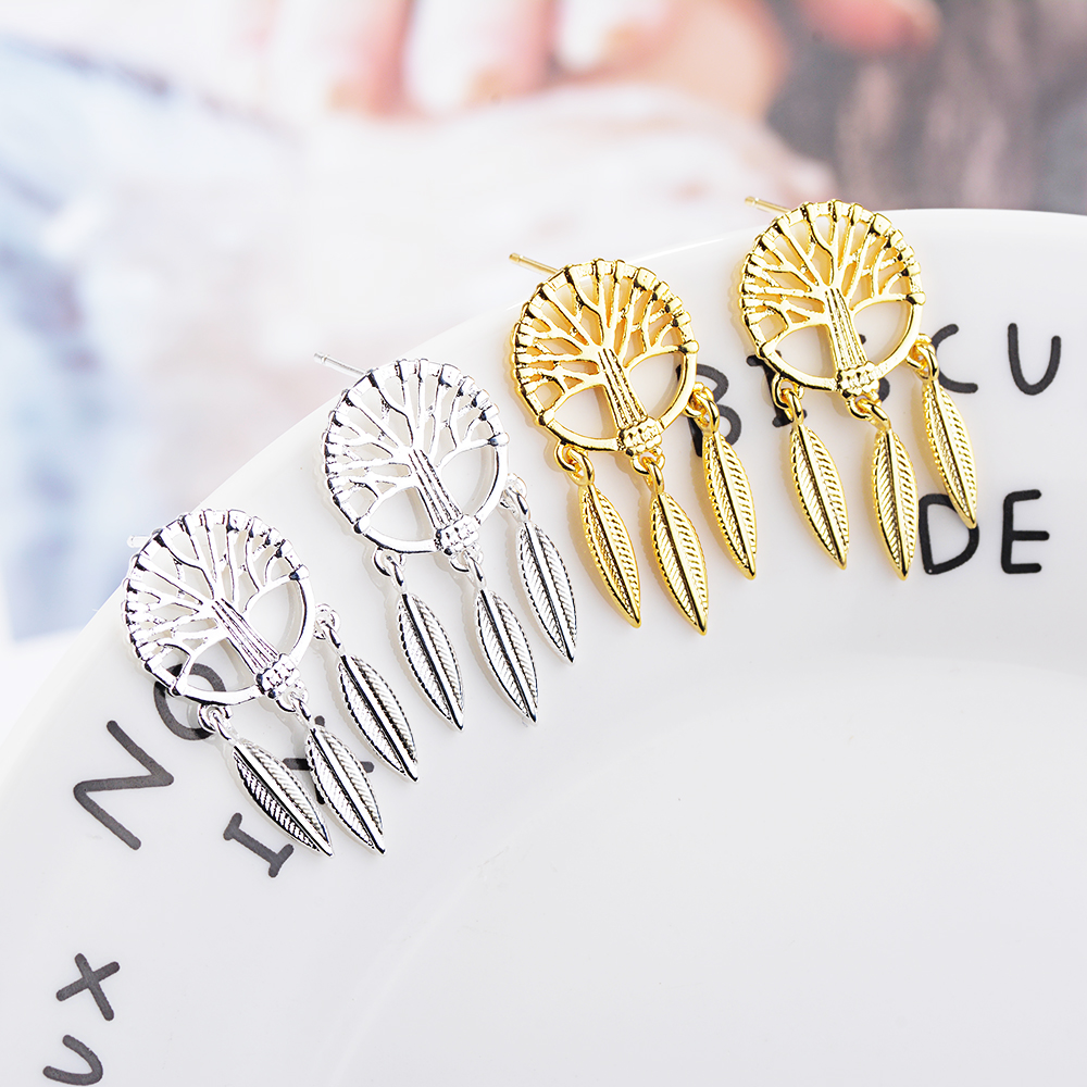1 Pair IG Style Modern Style Classic Style Dreamcatcher Plating Copper Ear Studs display picture 4