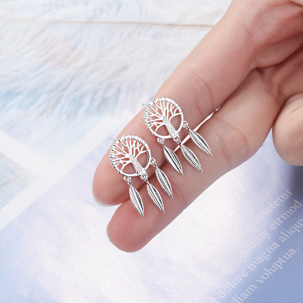 1 Pair IG Style Modern Style Classic Style Dreamcatcher Plating Copper Ear Studs display picture 3