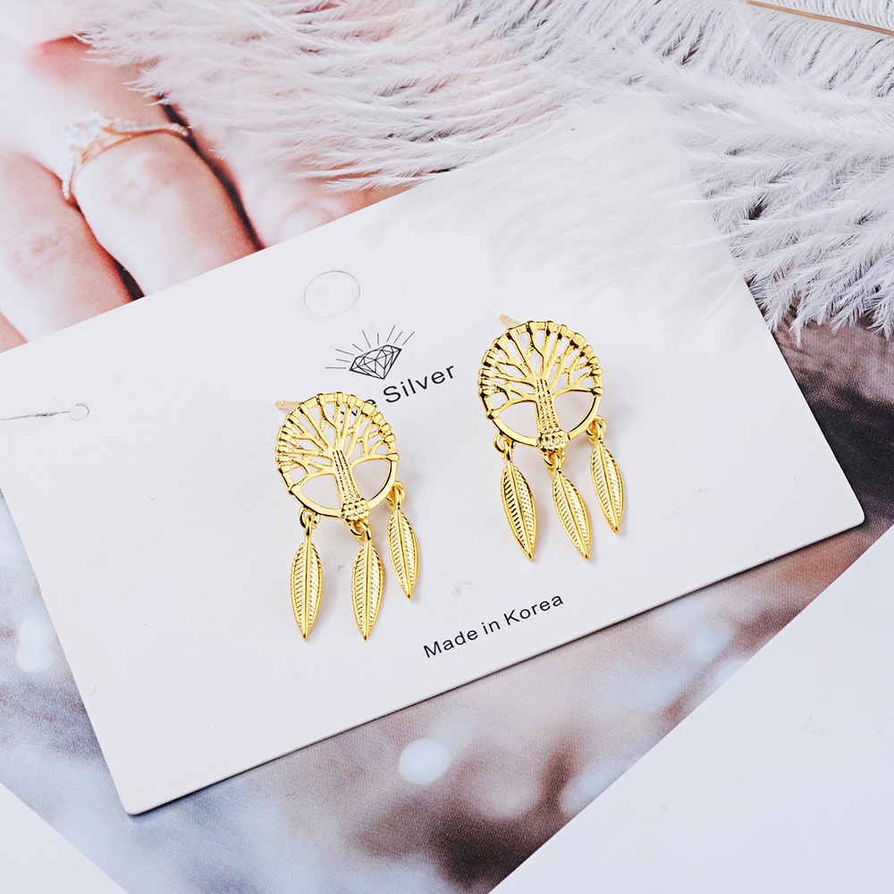 1 Pair IG Style Modern Style Classic Style Dreamcatcher Plating Copper Ear Studs display picture 6