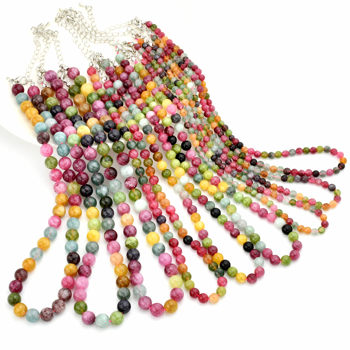Einfacher Stil Bunt Perlen Versilbert Halsband In Masse display picture 4