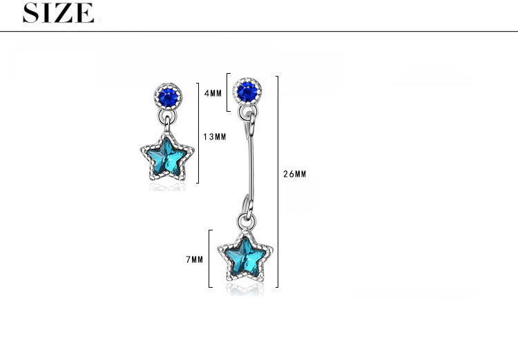 1 Paar Dame Stern Inlay Kupfer Künstlicher Kristall Zirkon Tropfenohrringe display picture 1