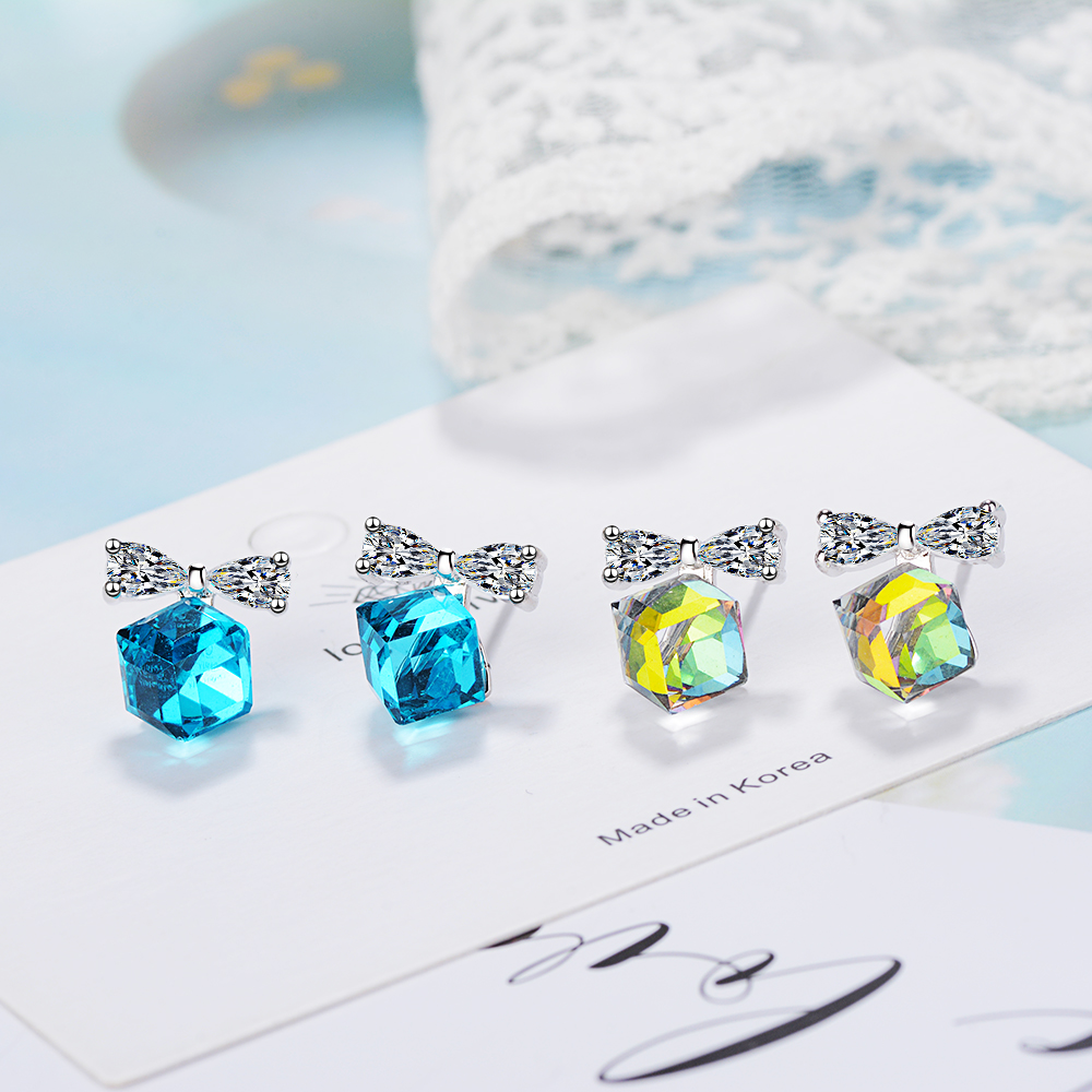 1 Pair IG Style Modern Style Classic Style Bow Knot Inlay Copper Artificial Crystal Zircon Ear Studs display picture 4