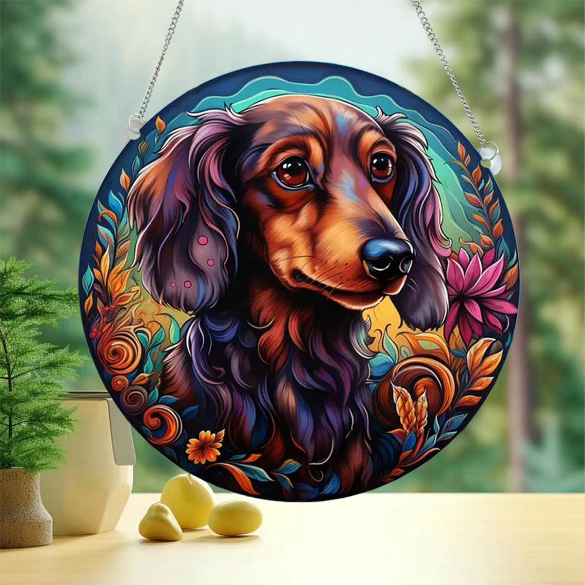 Süß Pastoral Künstlerisch Tier Hund Aryl Anhänger Künstliche Dekorationen display picture 1