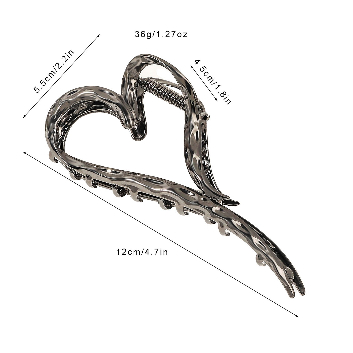 Women's IG Style Heart Shape Metal Plating Hair Claws display picture 4