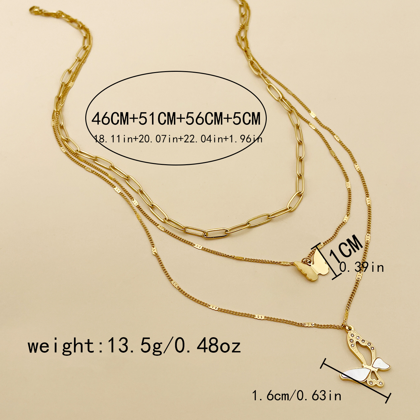 304 Stainless Steel Gold Plated Casual Sweet Layered Lightning Natural Stone Shell Layered Necklaces display picture 5