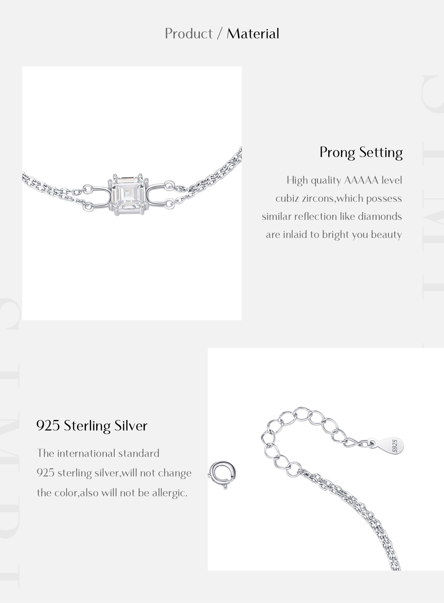 Sterling Silver Silver Plated Elegant Classic Style Plating Inlay Solid Color Zircon Bracelets display picture 3