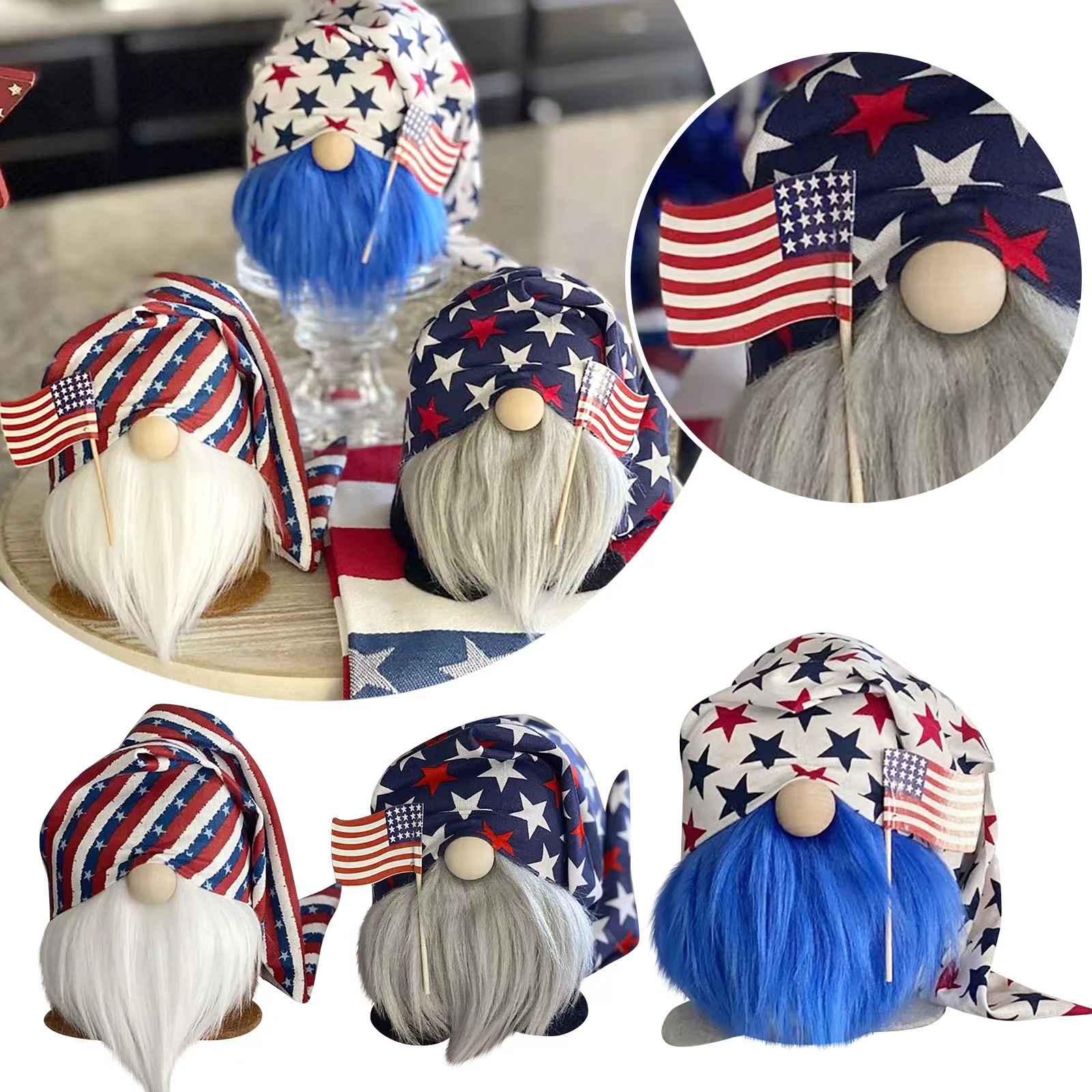 Cute Classic Style Pentagram American Flag Cloth Party Festival Rudolph Doll display picture 5