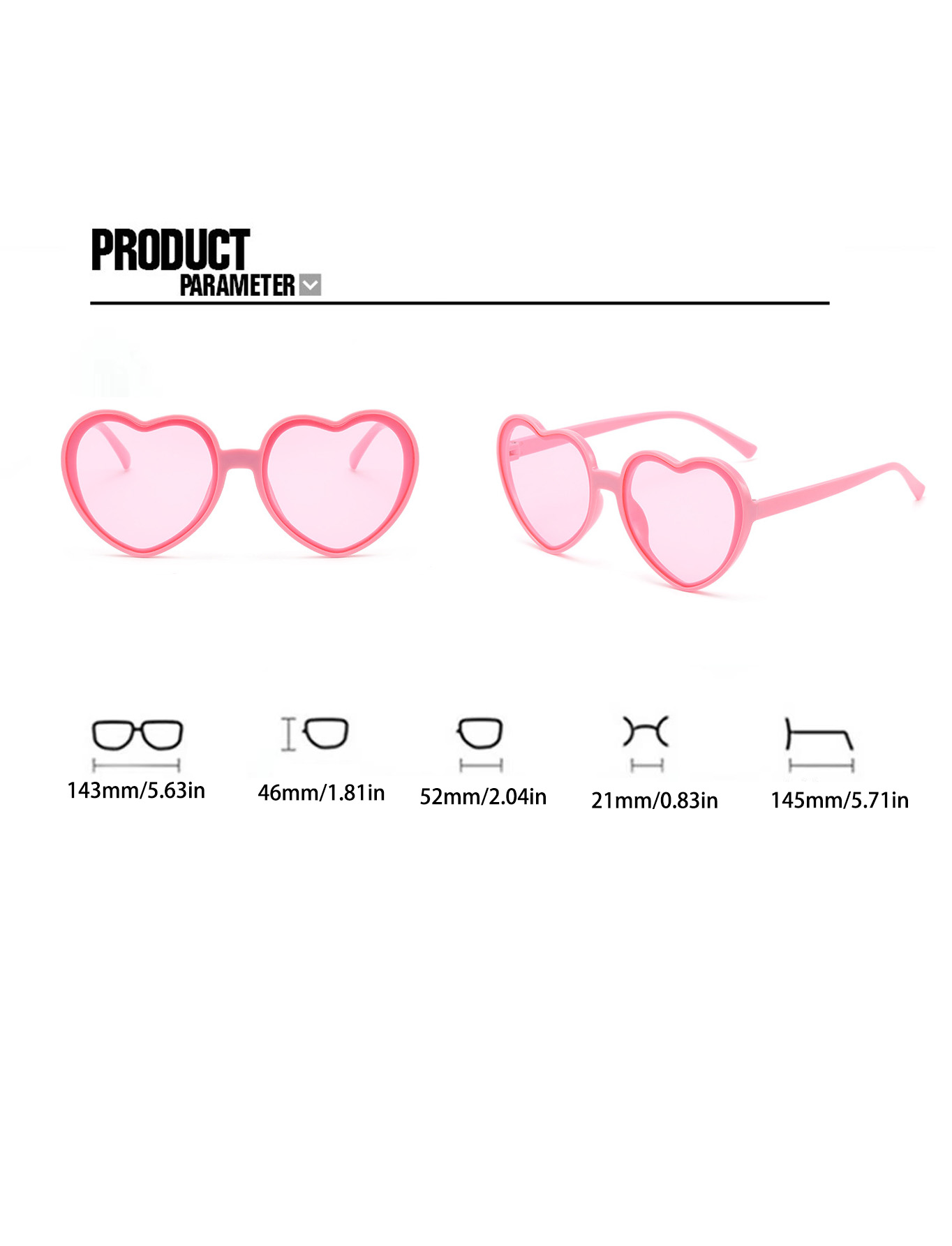 Cute Retro Heart Shape Solid Color Pc Special-Shaped Mirror Full Frame Women's Sunglasses display picture 9