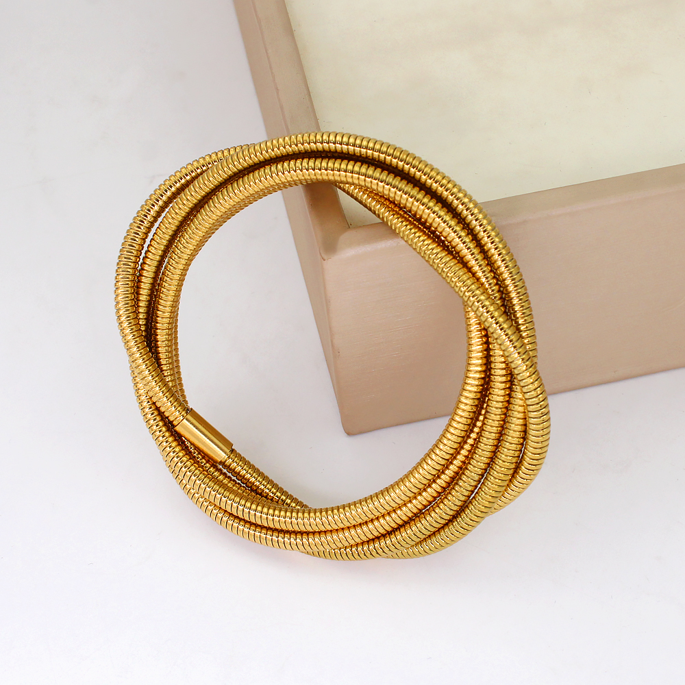 Simple Style Geometric 304 Stainless Steel 18K Gold Plated Bangle In Bulk display picture 7