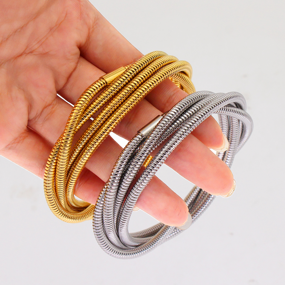 Simple Style Geometric 304 Stainless Steel 18K Gold Plated Bangle In Bulk display picture 8