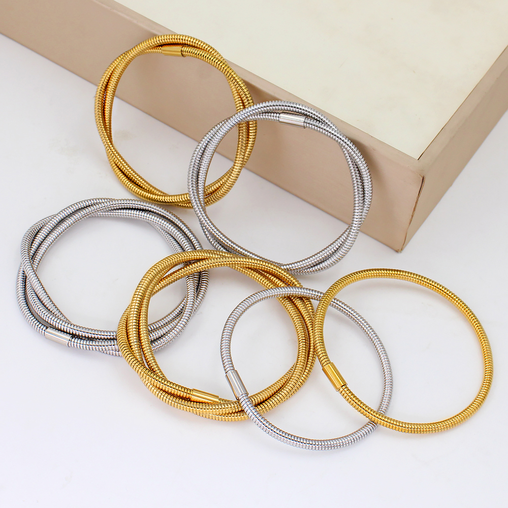 Simple Style Geometric 304 Stainless Steel 18K Gold Plated Bangle In Bulk display picture 9