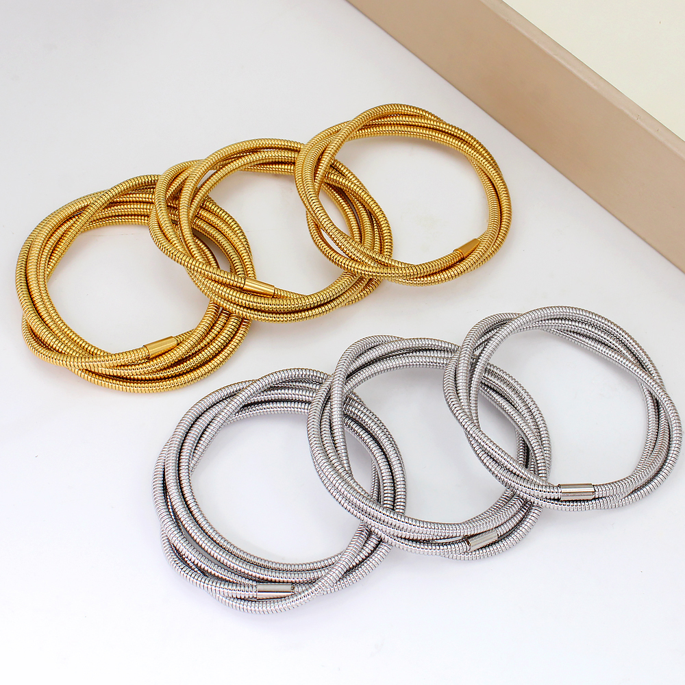 Simple Style Geometric 304 Stainless Steel 18K Gold Plated Bangle In Bulk display picture 10