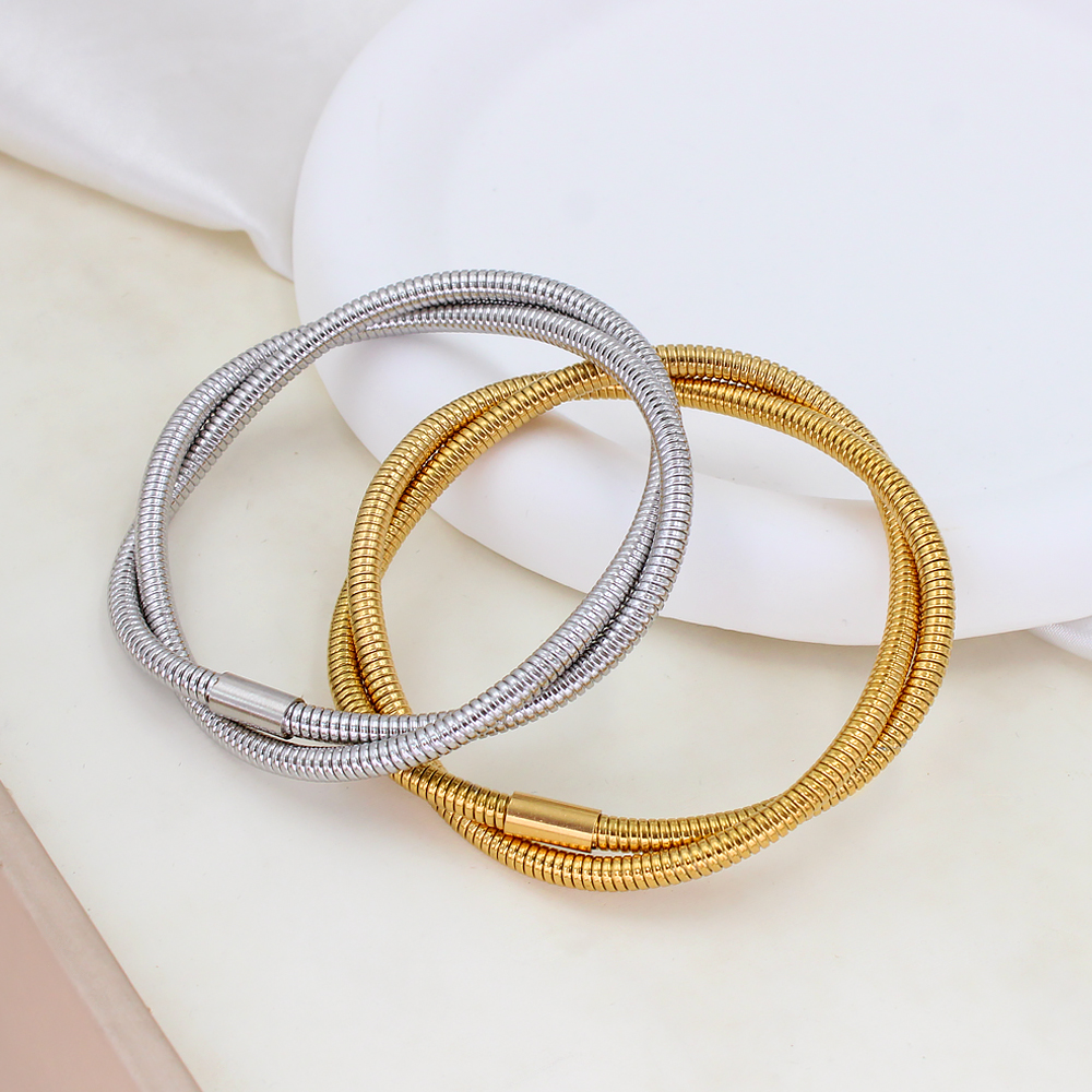 Simple Style Geometric 304 Stainless Steel 18K Gold Plated Bangle In Bulk display picture 12