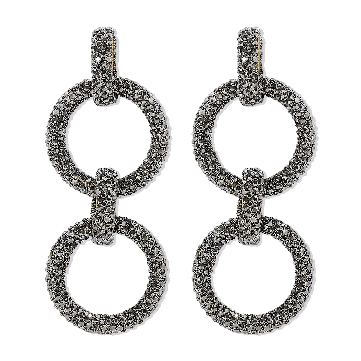 1 Pair Glam Exaggerated Geometric Plating Inlay Alloy Rhinestones Drop Earrings display picture 2