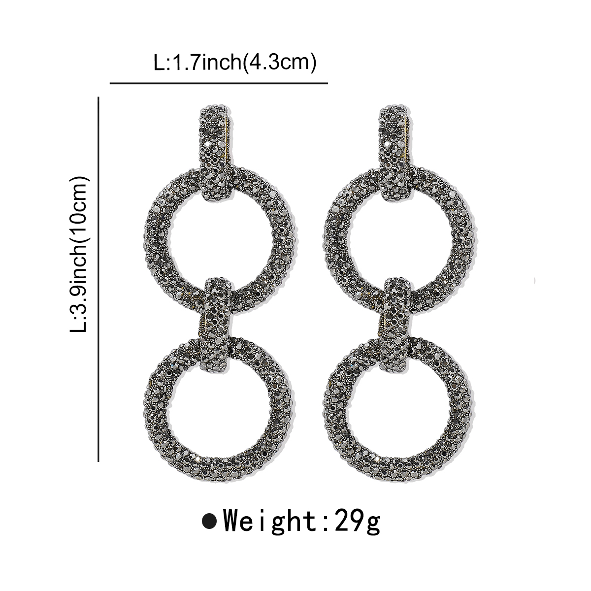 1 Pair Glam Exaggerated Geometric Plating Inlay Alloy Rhinestones Drop Earrings display picture 1