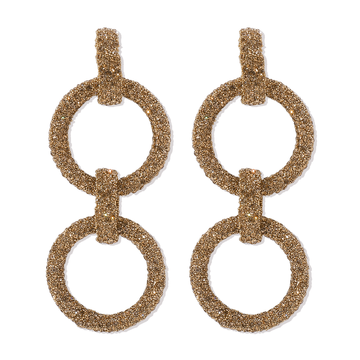 1 Pair Glam Exaggerated Geometric Plating Inlay Alloy Rhinestones Drop Earrings display picture 4