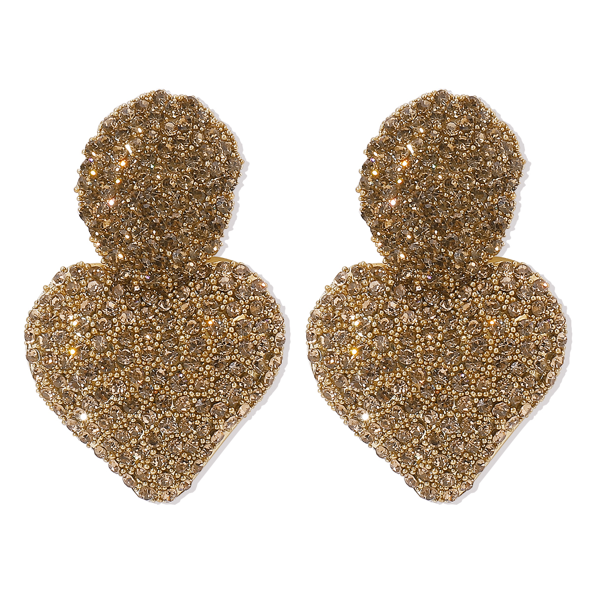 1 Pair Sweet Heart Shape Inlay Alloy Rhinestones Drop Earrings display picture 7