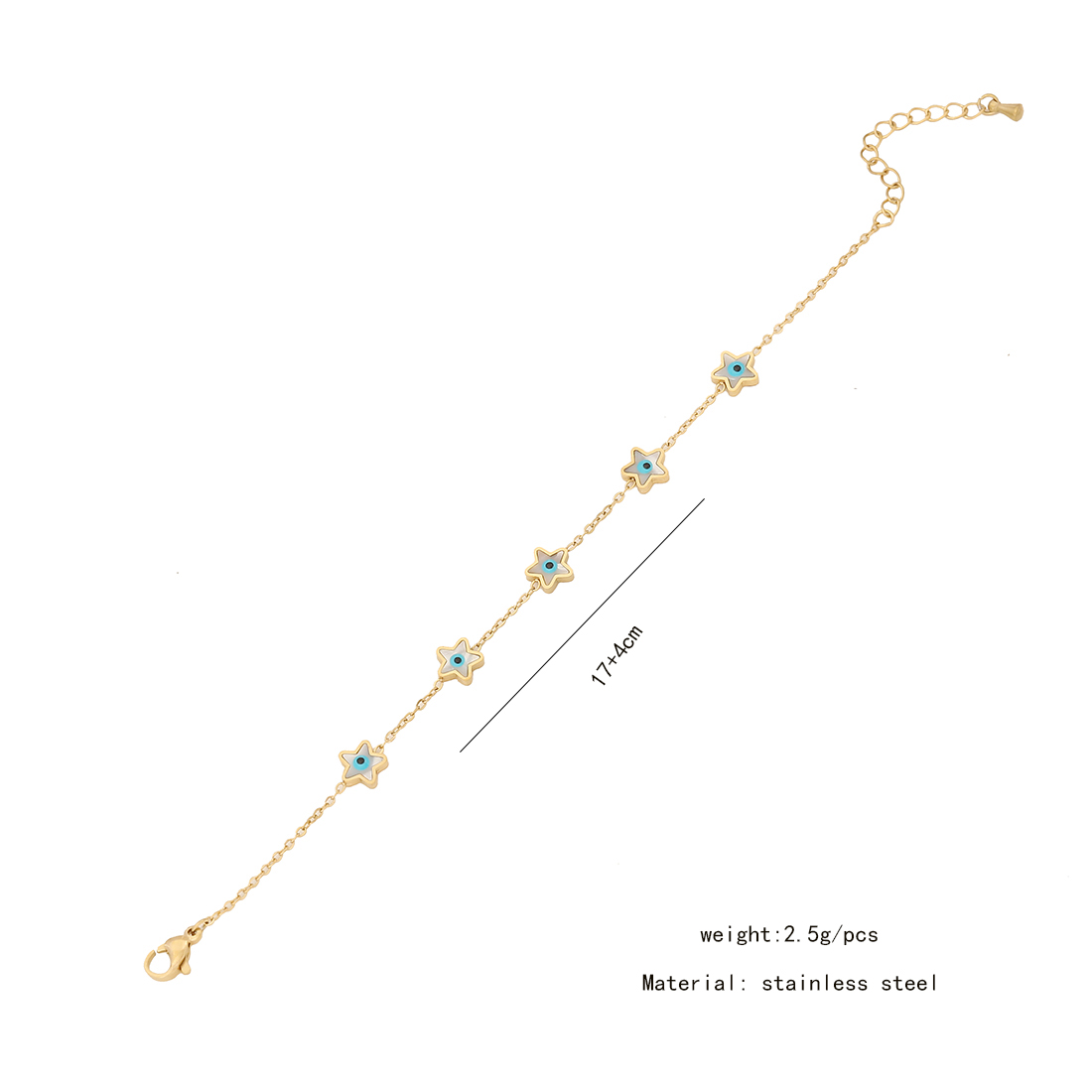 Élégant Mignon Star Fleur Acier Inoxydable 304 Plaqué Or 18K Bracelets En Masse display picture 2