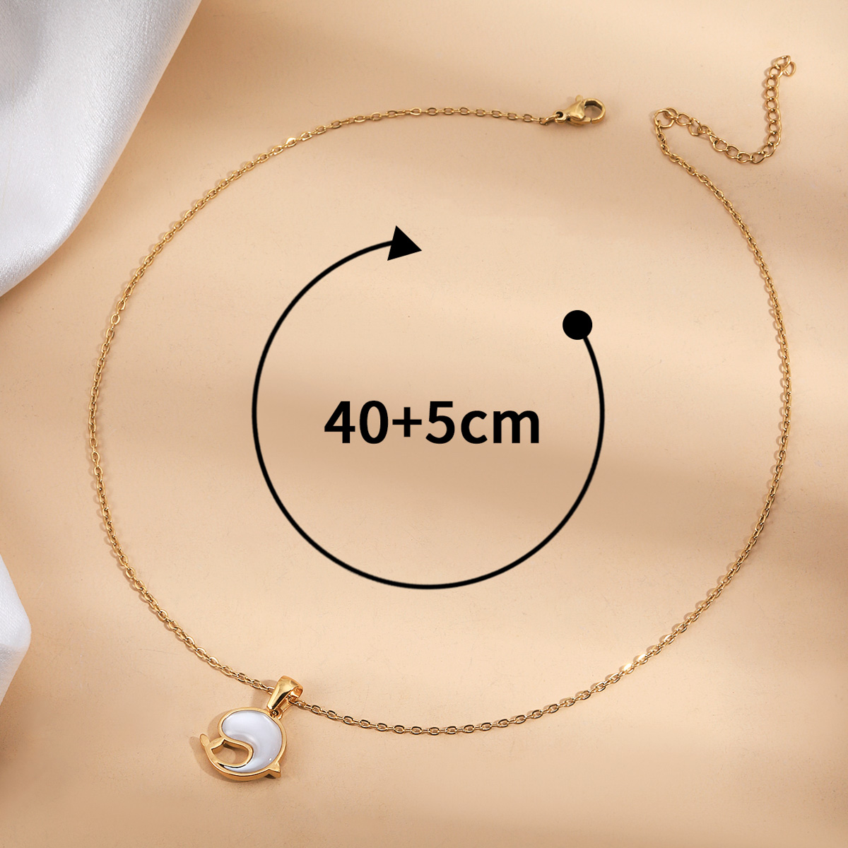 201 Stainless Steel 18K Gold Plated Simple Style Classic Style Plating Color Block Pendant Necklace display picture 2
