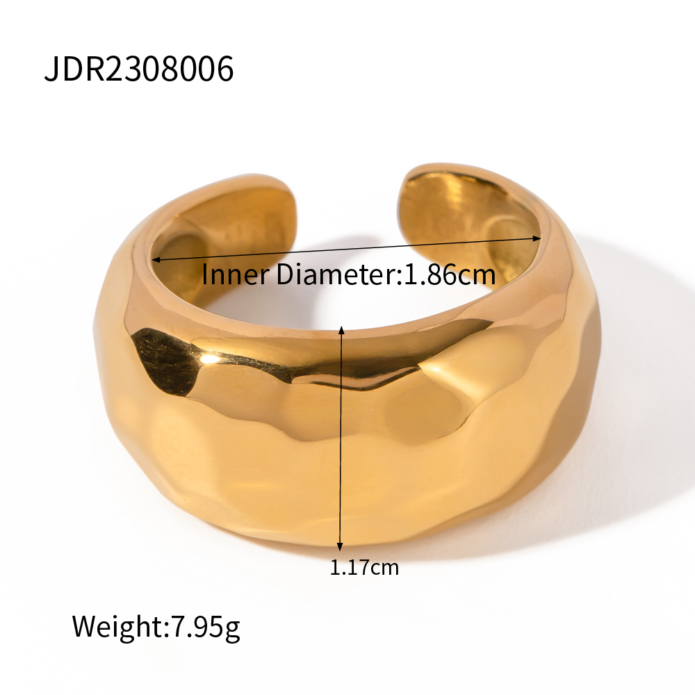 Edelstahl 304 18 Karat Vergoldet Einfacher Stil Klassischer Stil Überzug Einfarbig Ringe display picture 1
