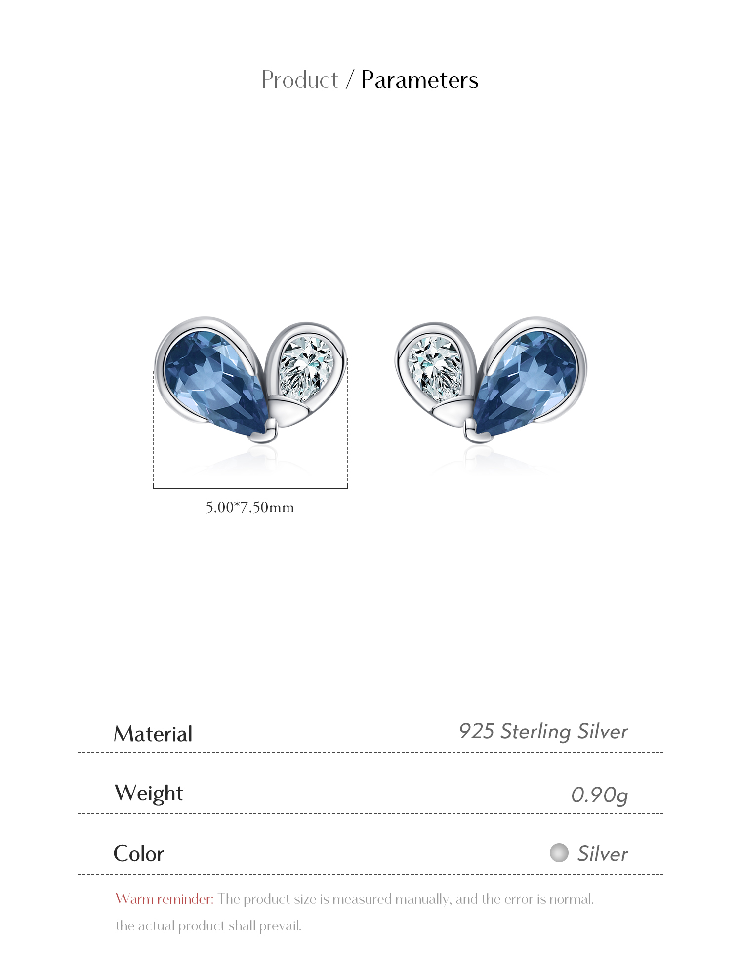 1 Pair Sweet Simple Style Heart Shape Plating Inlay Sterling Silver Zircon Silver Plated Ear Studs display picture 4