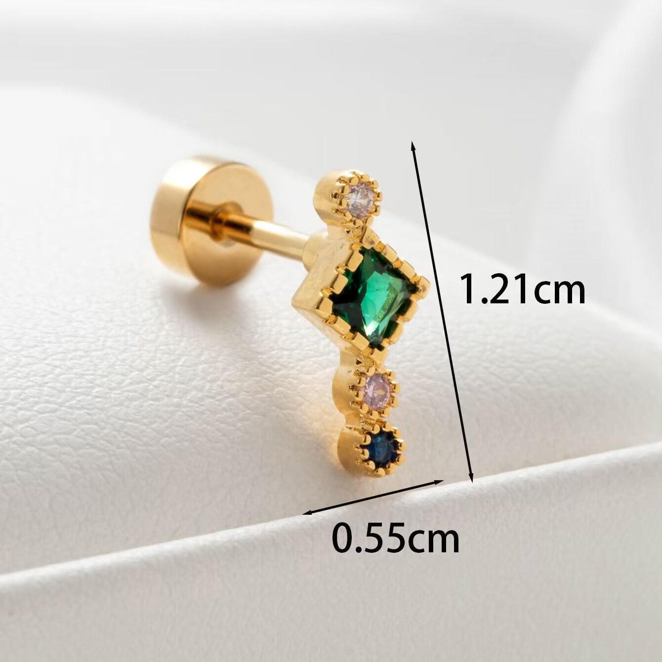 1 Piece Casual Simple Style Daisy Inlay Copper Zircon Ear Studs display picture 1