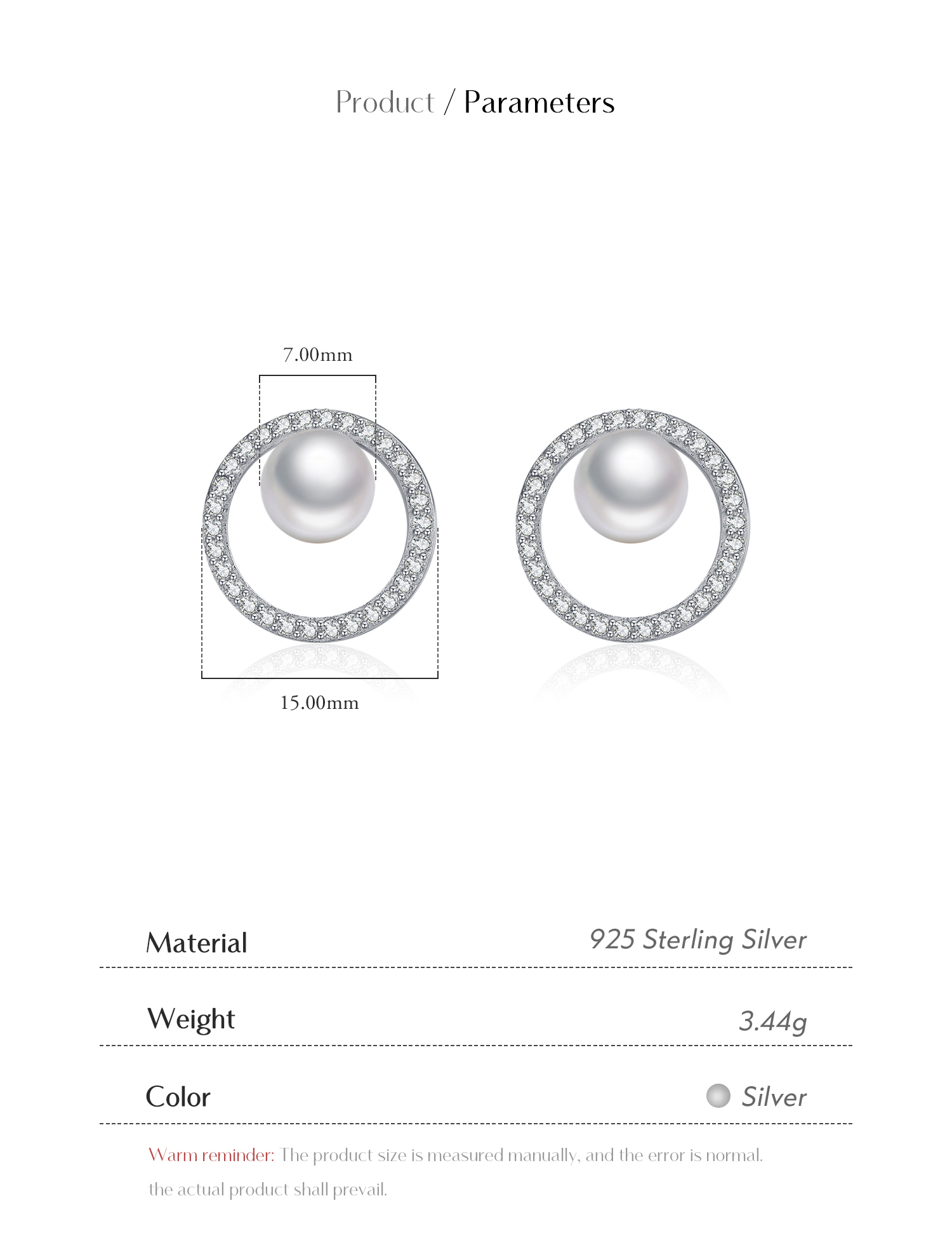 1 Pair Elegant Simple Style Round Plating Inlay Sterling Silver Artificial Pearls Zircon Silver Plated Ear Studs display picture 4