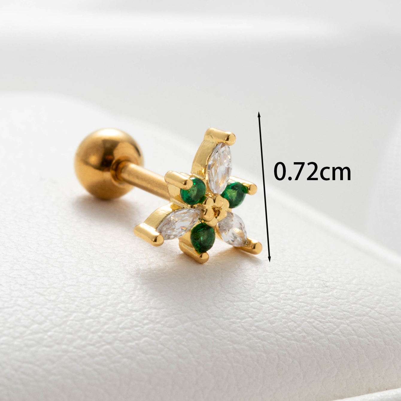 1 Piece Casual Simple Style Maple Leaf Carrot Flower Plating Inlay Copper Zircon Ear Studs display picture 3