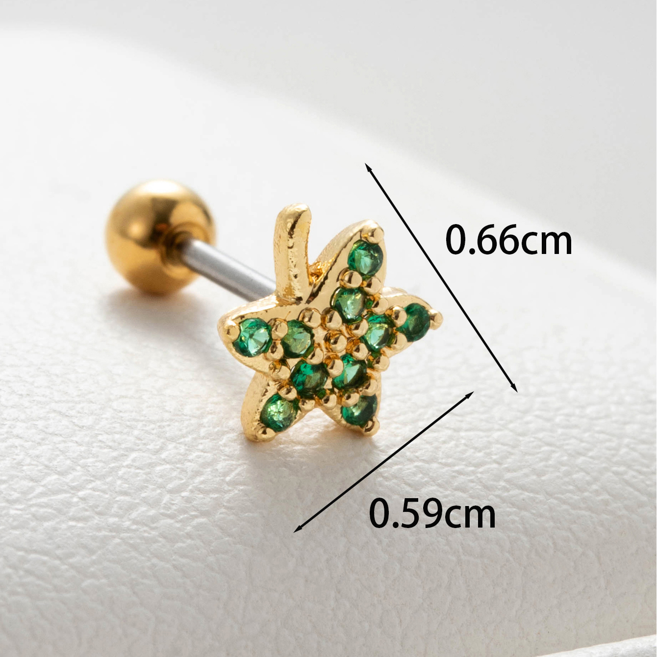 1 Piece Casual Simple Style Maple Leaf Carrot Flower Plating Inlay Copper Zircon Ear Studs display picture 1