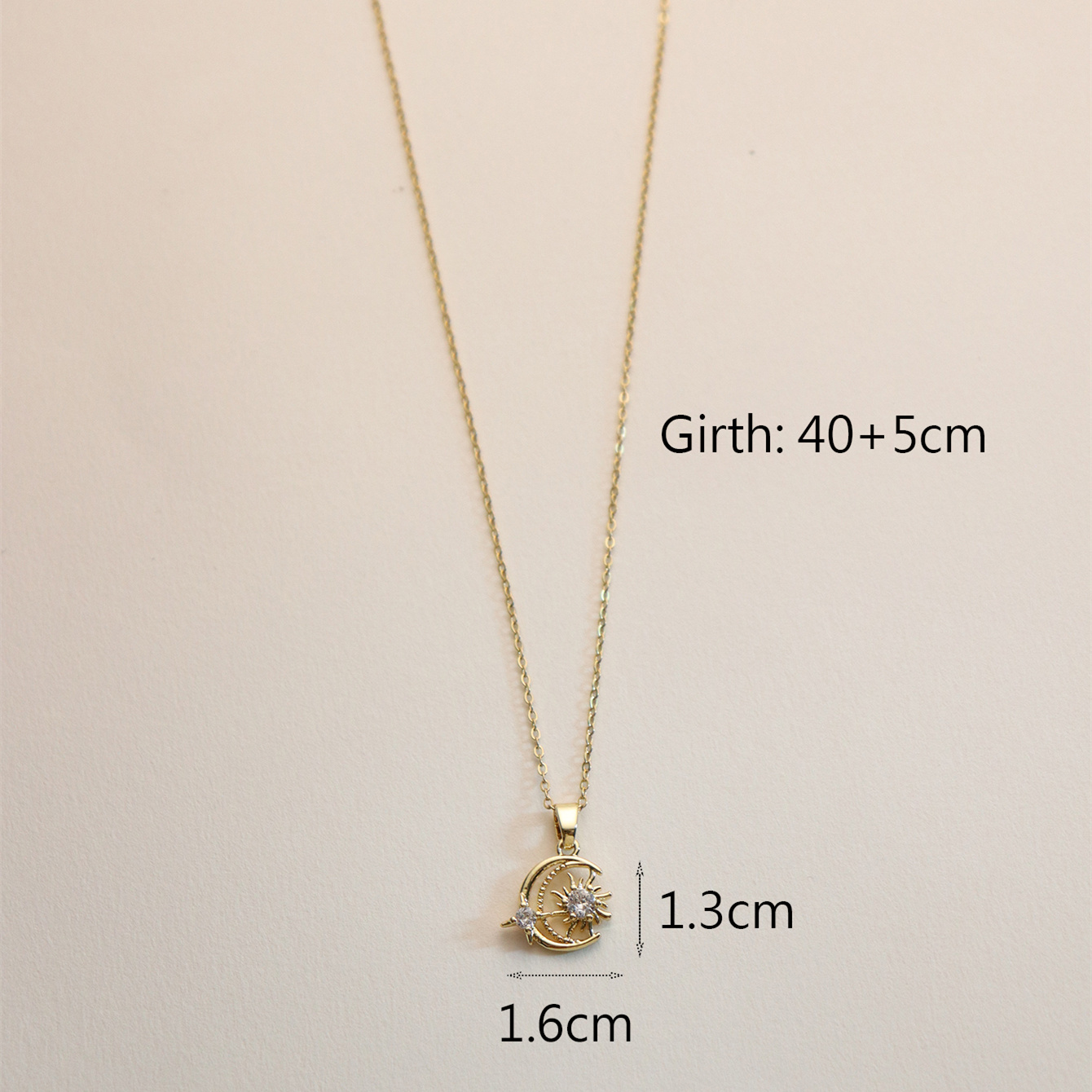 304 Stainless Steel 18K Gold Plated Retro Inlay Square Moon Oval Natural Stone Zircon Pendant Necklace display picture 28