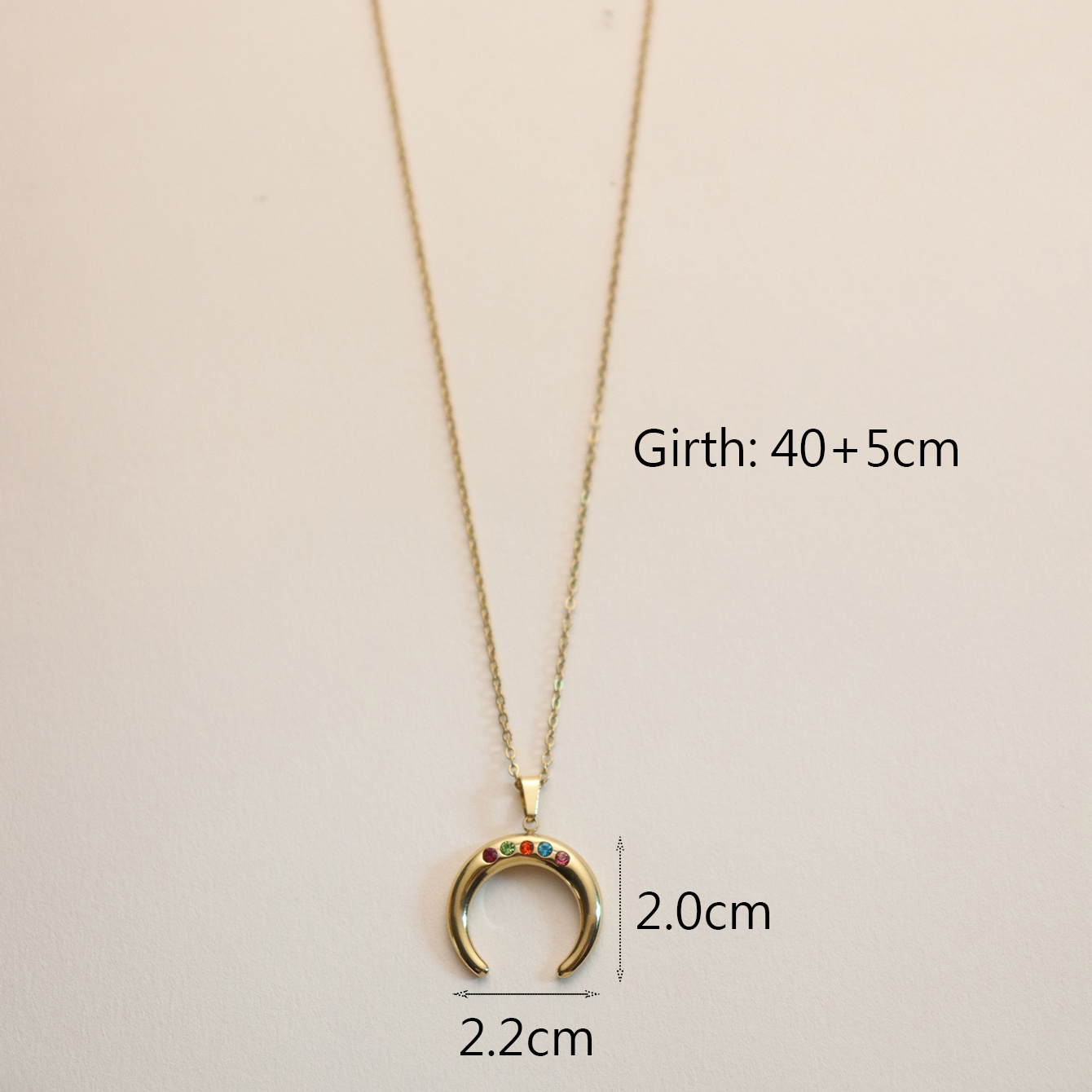 304 Stainless Steel 18K Gold Plated Retro Inlay Square Moon Oval Natural Stone Zircon Pendant Necklace display picture 32