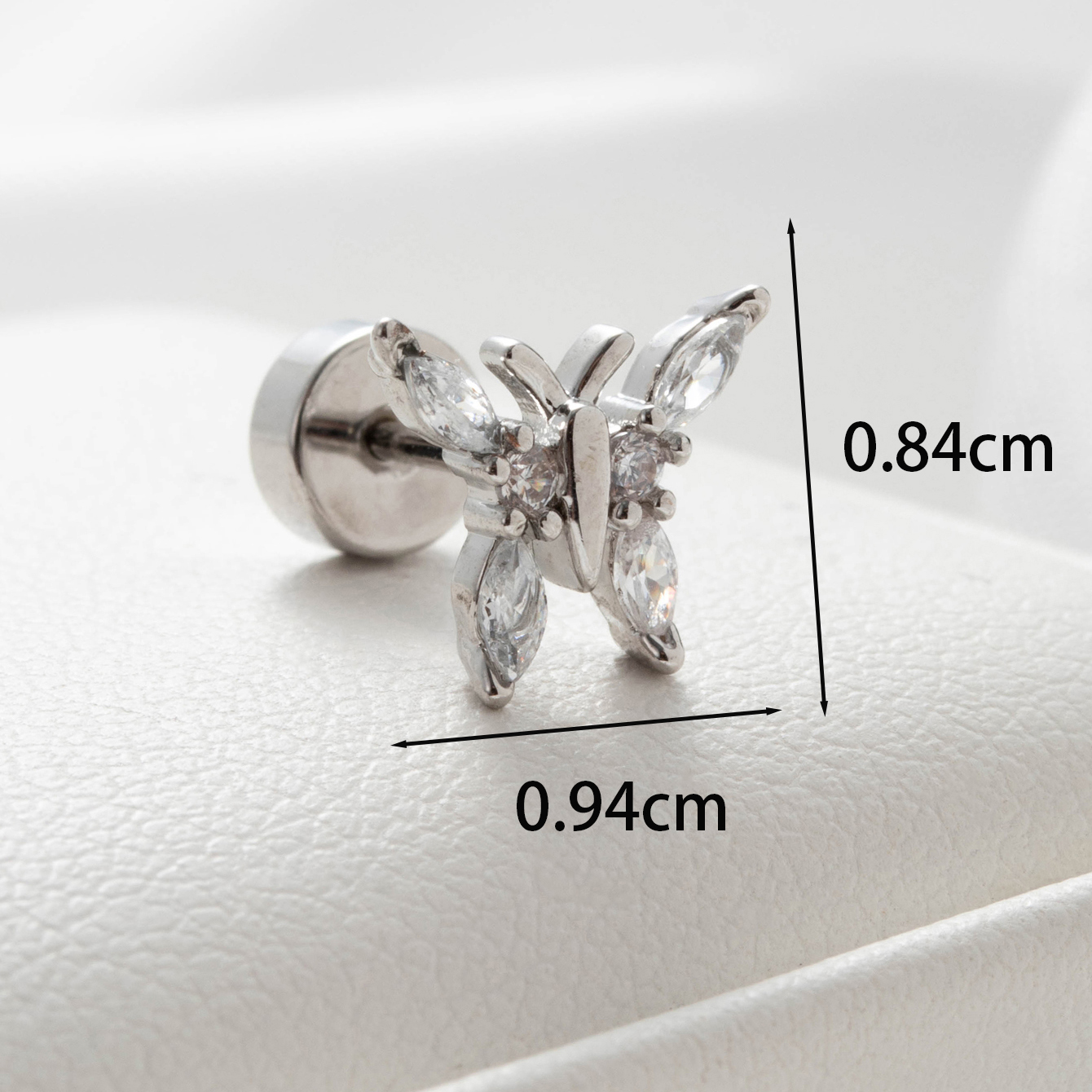 1 Pièce Décontractée Style Simple Fleur Papillon Incruster Le Cuivre Zircon Boucles D'Oreilles display picture 2