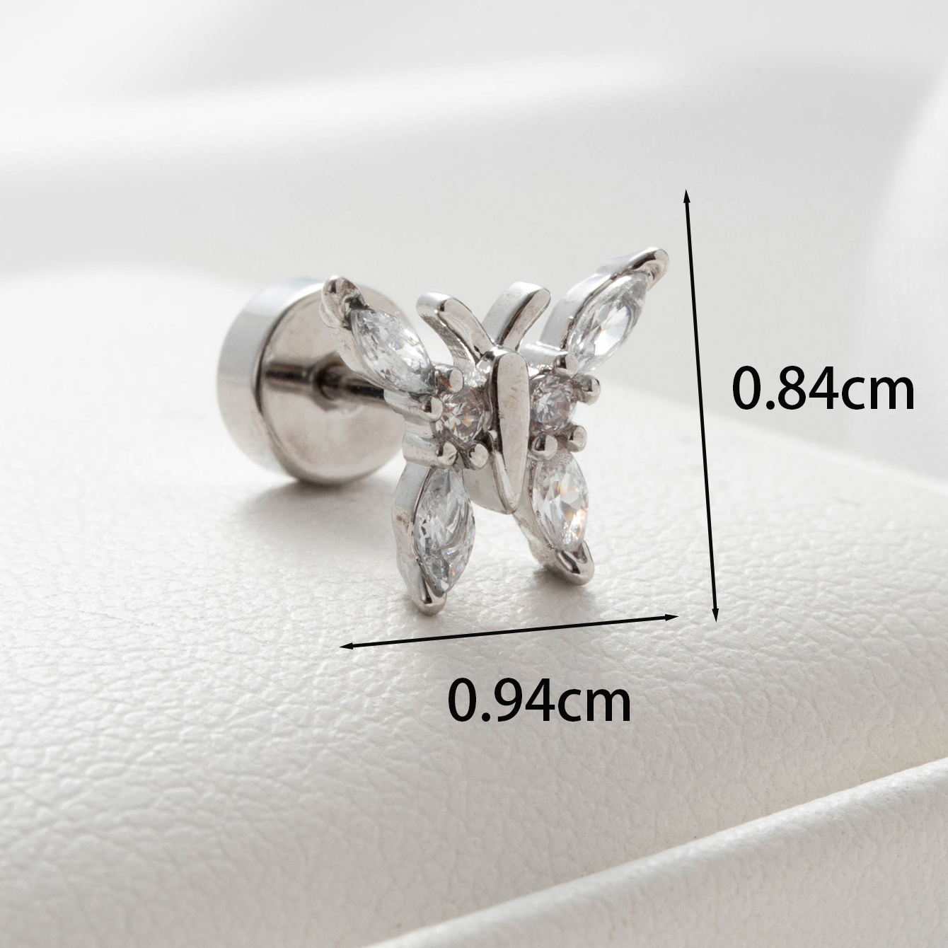 1 Piece Casual Simple Style Flower Butterfly Inlay Copper Zircon Ear Studs display picture 2