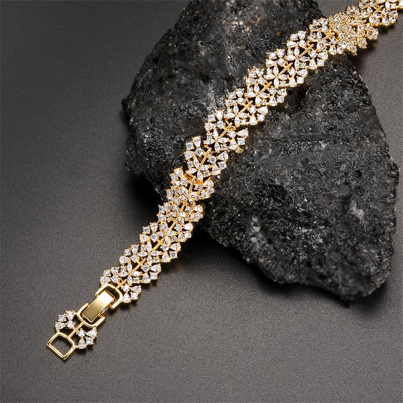 Brass 18K Gold Plated Casual Classic Style Plating Inlay Round Zircon Tennis Bracelet display picture 2