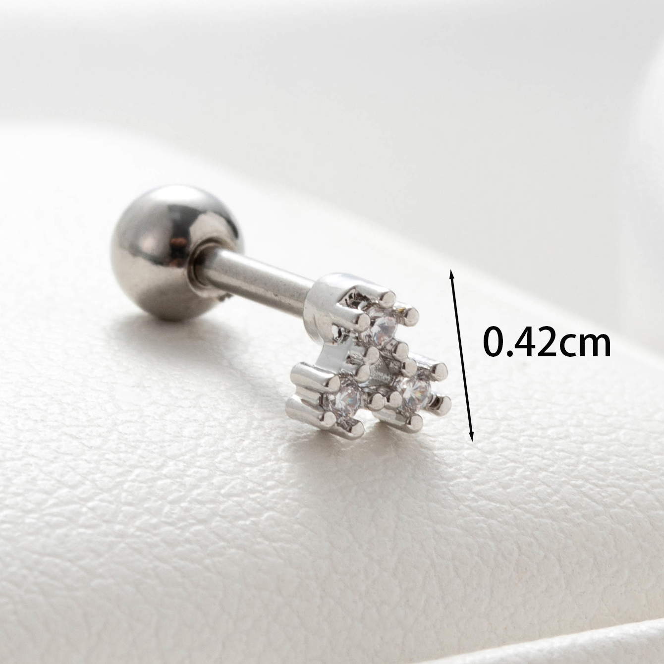 1 Piece Casual Simple Style Triangle Flower Butterfly Plating Inlay Copper Zircon Ear Studs display picture 2
