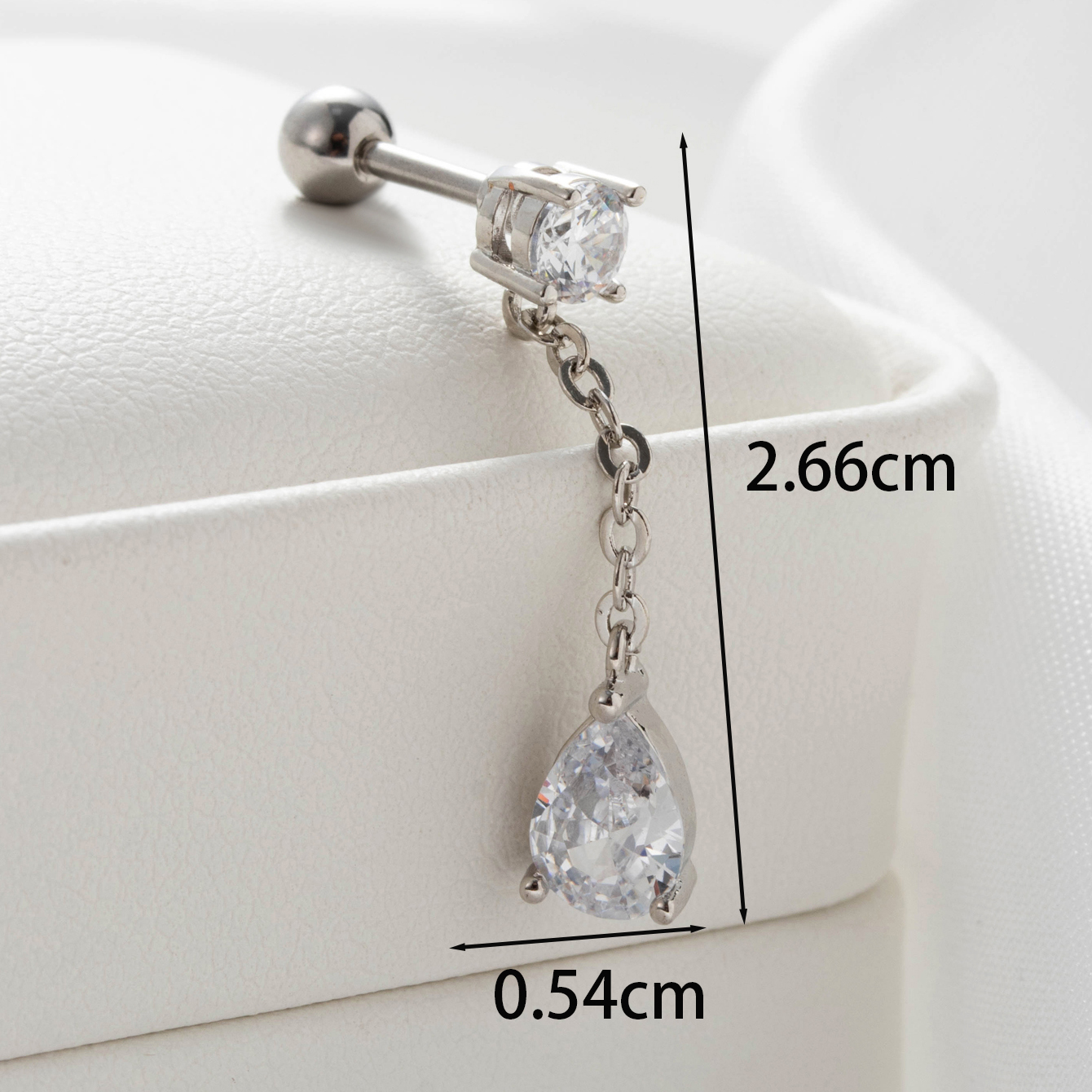 1 Piece Casual Simple Style Classic Style Hexagon Water Droplets Plating Inlay Copper Zircon Earrings display picture 2