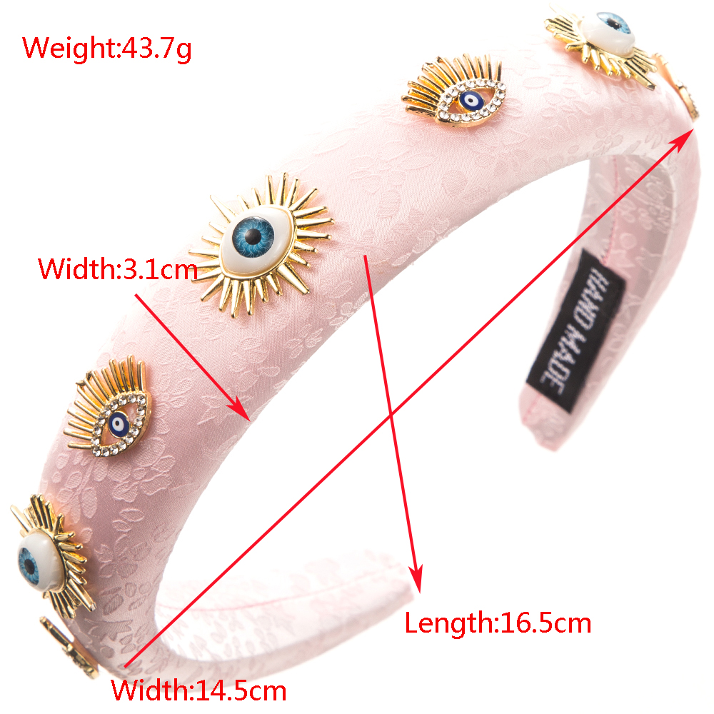 Women's IG Style Novelty Cool Style Devil's Eye Alloy Cloth Inlay Rhinestones Hair Band display picture 1